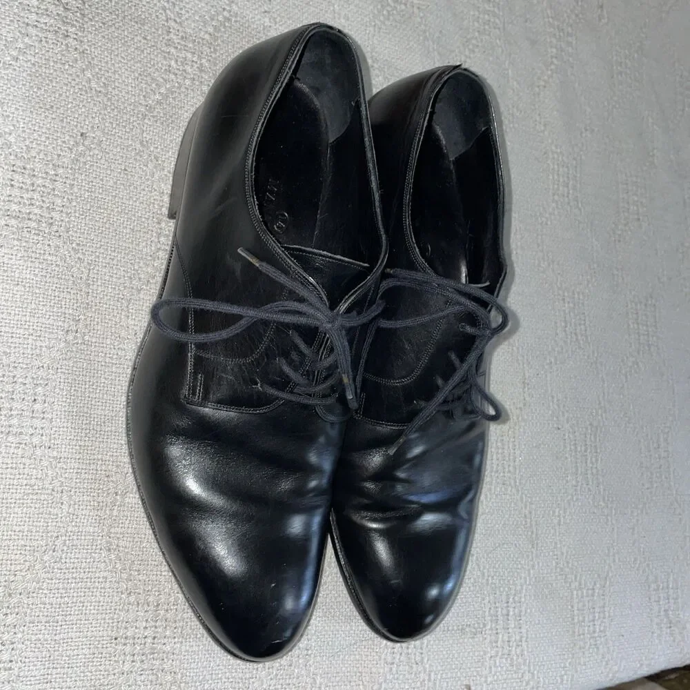 Mannina Firenze Italy Men’s Dress Oxfords Size 8 D Black Leather Business City